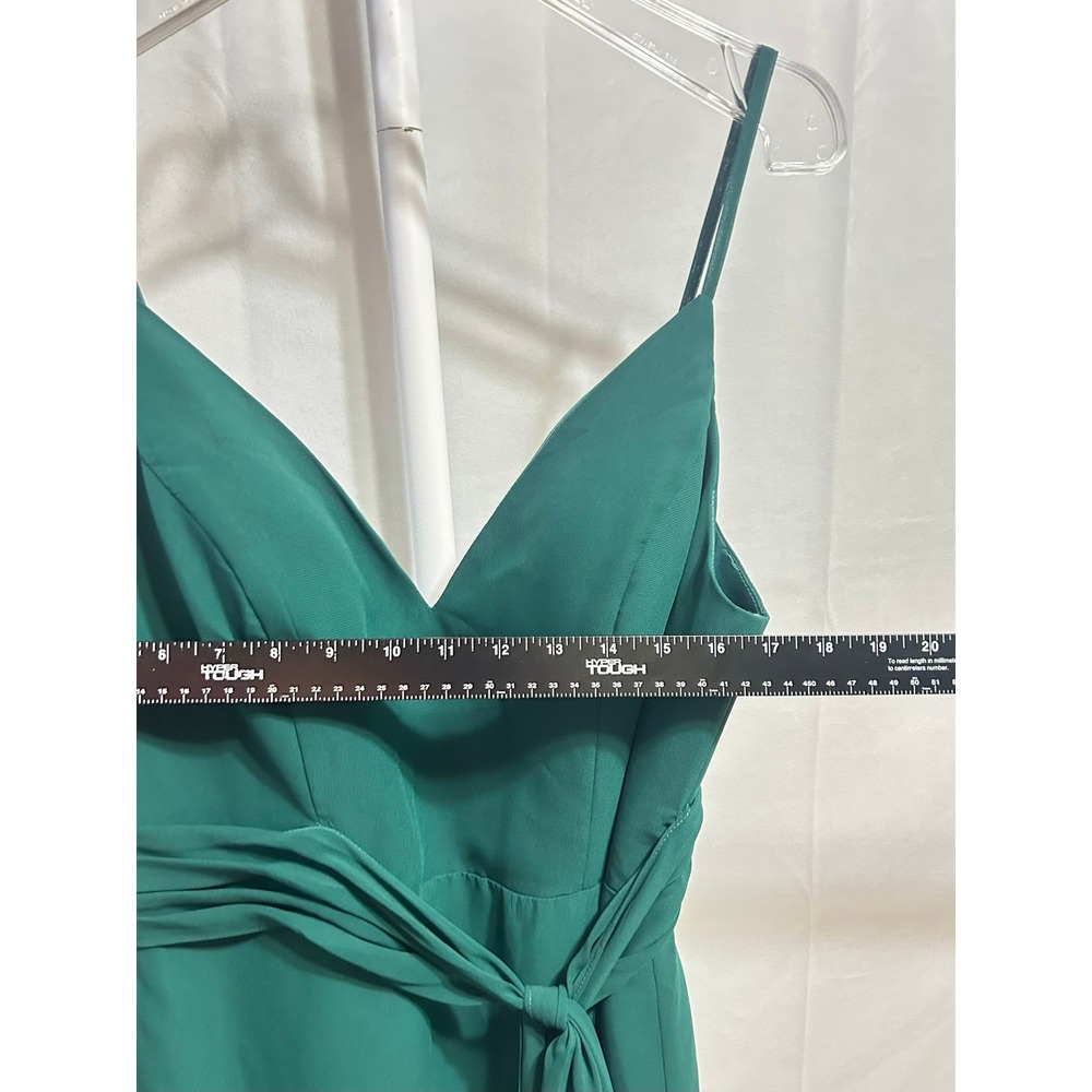 NWT Christina Wu Celebration Size 10 Chiffon Maxi Emerald Green Dress - Picture 3 of 12